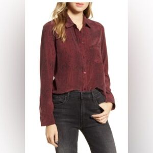 Rails Kate Silk Shirt Red Python Size Small